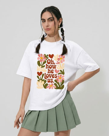 INFINITE LOVE WOMEN OVERSIZED GRAPHIC T-SHIRT