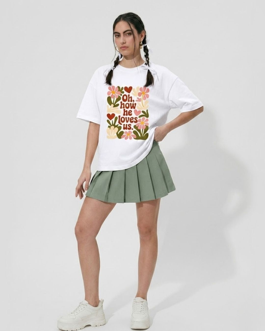 INFINITE LOVE WOMEN OVERSIZED GRAPHIC T-SHIRT