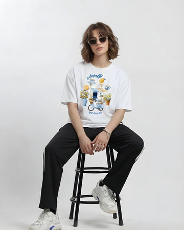 AMALFI DREAM WOMEN OVERSIZED GRAPHIC T-SHIRT