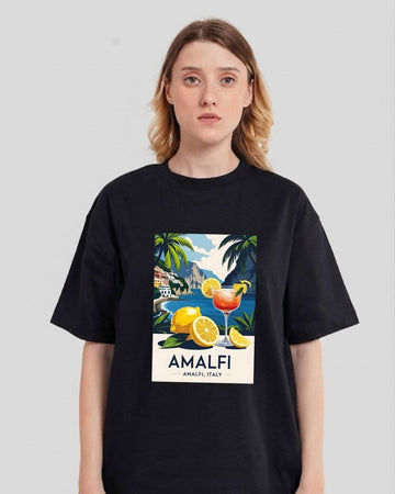 AMALFI ITALY WOMEN OVERSIZED GRAPHIC T-SHIRT