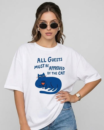 APPROVED BY THE CAT WOMEN OVERSIZED GRAPHIC T-SHIRT