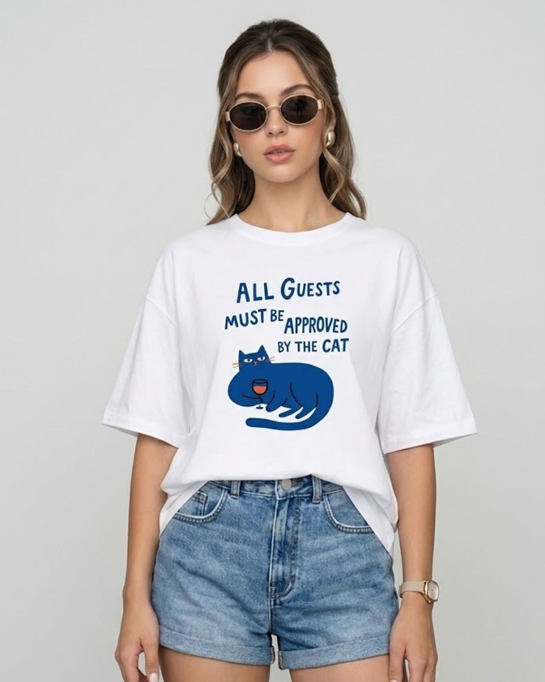 APPROVED BY THE CAT WOMEN OVERSIZED GRAPHIC T-SHIRT