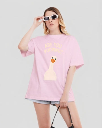 ARE YOU POOPING? WOMEN OVERSIZED GRAPHIC T-SHIRT