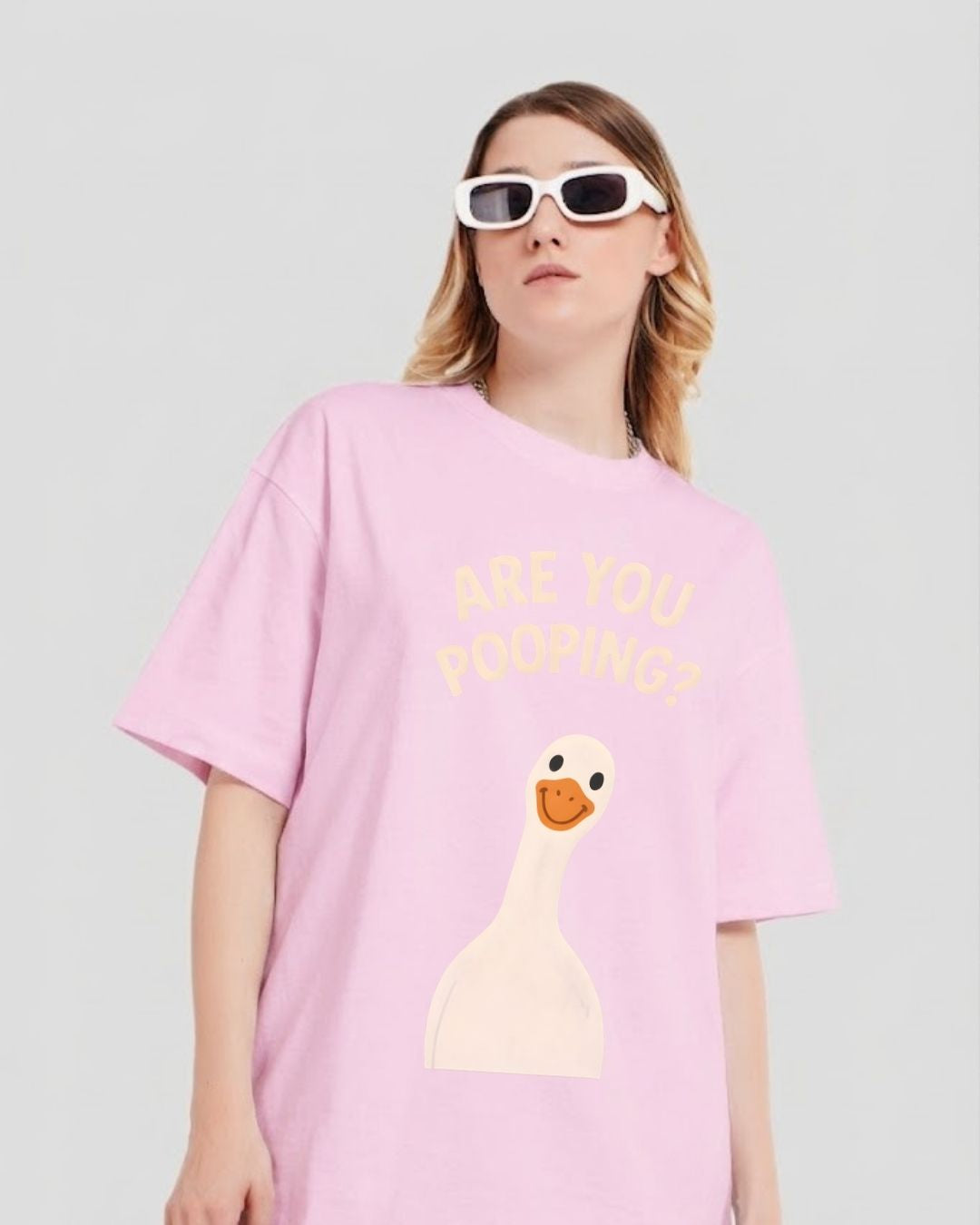 ARE YOU POOPING? WOMEN OVERSIZED GRAPHIC T-SHIRT
