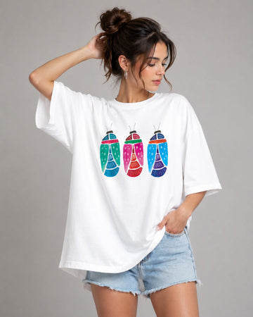 ART BUG WOMEN OVERSIZED GRAPHIC T-SHIRT