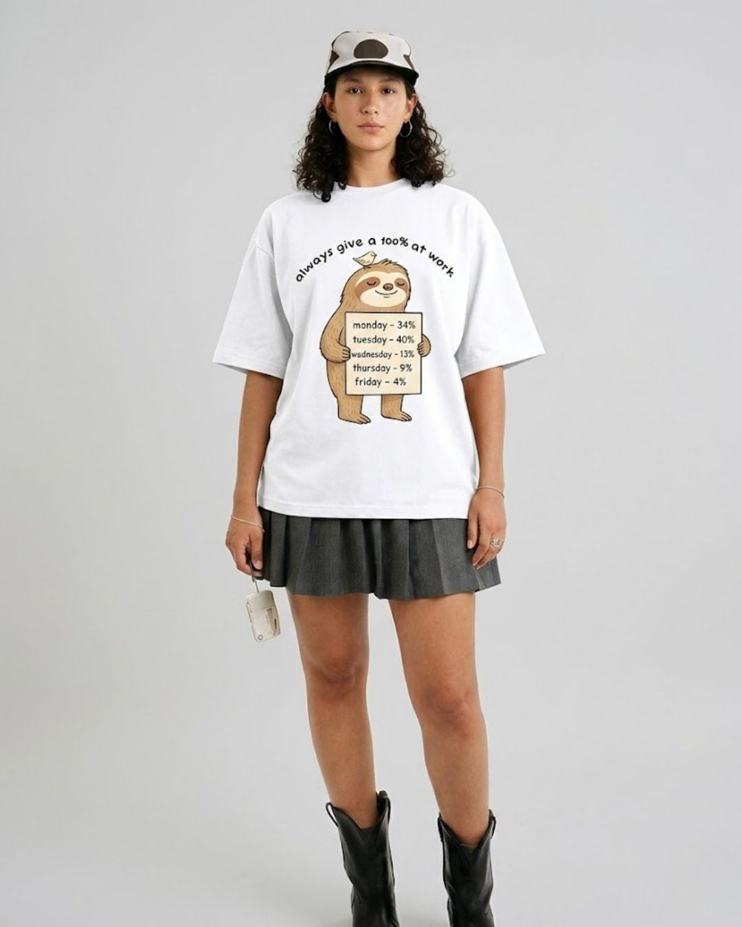 AT WORK WOMEN OVERSIZED GRAPHIC T-SHIRT