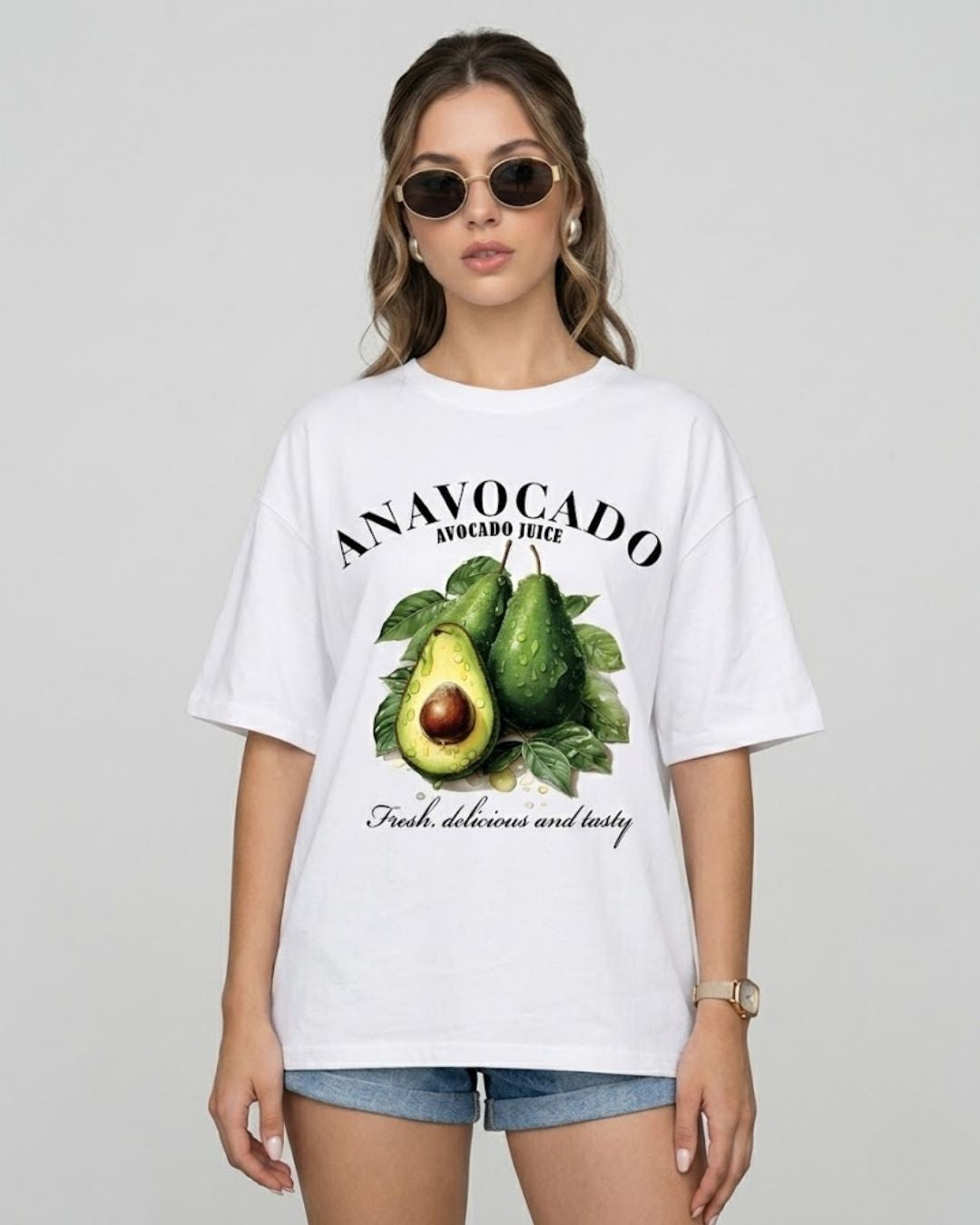 AVOCADO WOMEN OVERSIZED GRAPHIC T-SHIRT