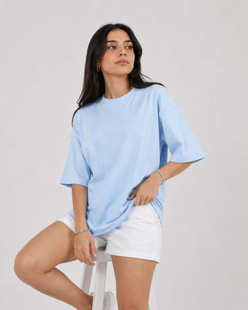BABY BLUE WOMEN'S OVERSIZED CLASSIC T-SHIRT