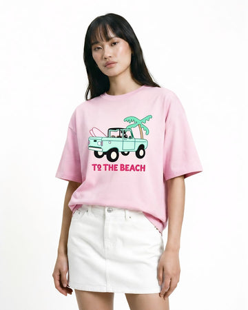 BEACH BOUND WOMEN OVERSIZED GRAPHIC T-SHIRT