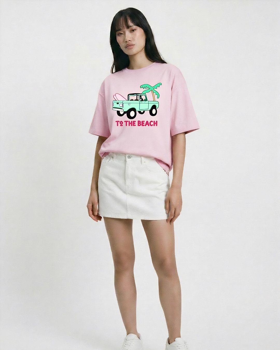 BEACH BOUND WOMEN OVERSIZED GRAPHIC T-SHIRT