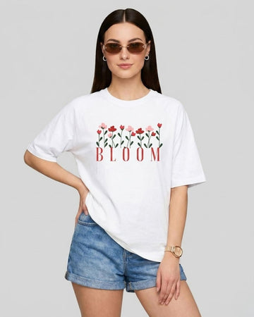 BLOOM WOMEN OVERSIZED GRAPHIC T-SHIRT