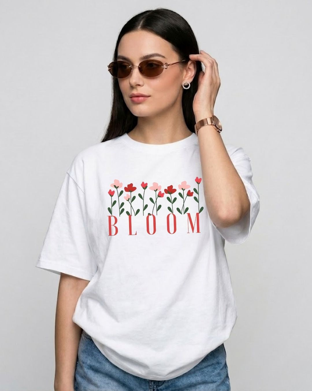 BLOOM WOMEN OVERSIZED GRAPHIC T-SHIRT