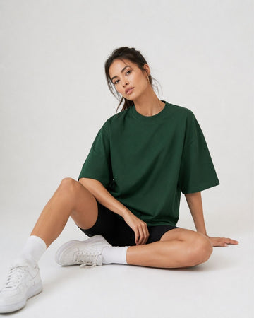 BOTTLE GREEN WOMEN'S OVERSIZED CLASSIC T-SHIRT