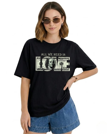 CASH IS LOVE WOMEN OVERSIZED GRAPHIC T-SHIRT