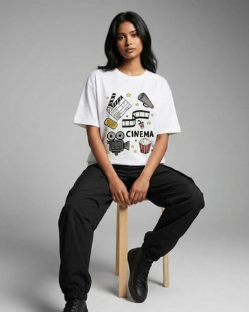 CINEMA WOMEN OVERSIZED GRAPHIC T-SHIRT