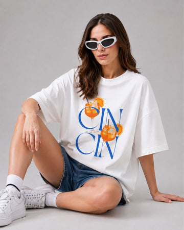 CIN CIN WOMEN OVERSIZED GRAPHIC T-SHIRT