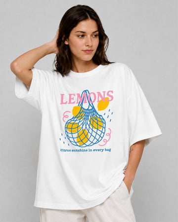 CITRUS BLISS WOMEN OVERSIZED GRAPHIC T-SHIRT
