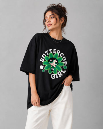 CLOVER GIRL WOMEN OVERSIZED GRAPHIC T-SHIRT