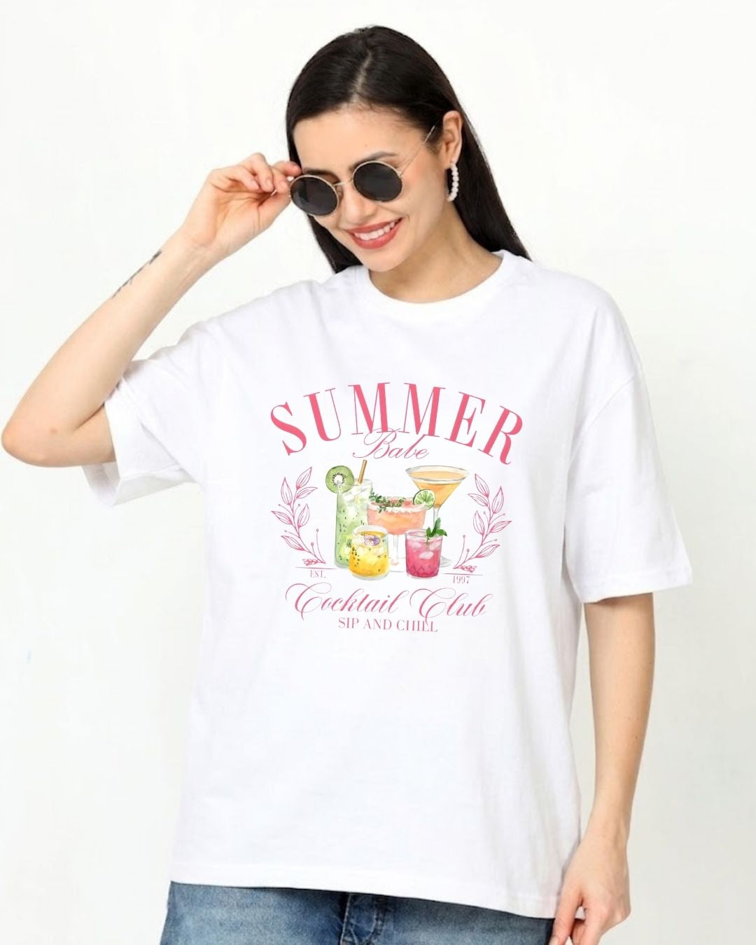 COCKTAIL CLUB WOMEN OVERSIZED GRAPHIC T-SHIRT