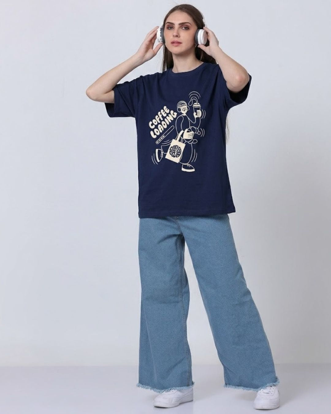 COFFEE CLUB WOMEN OVERSIZED GRAPHIC T-SHIRT
