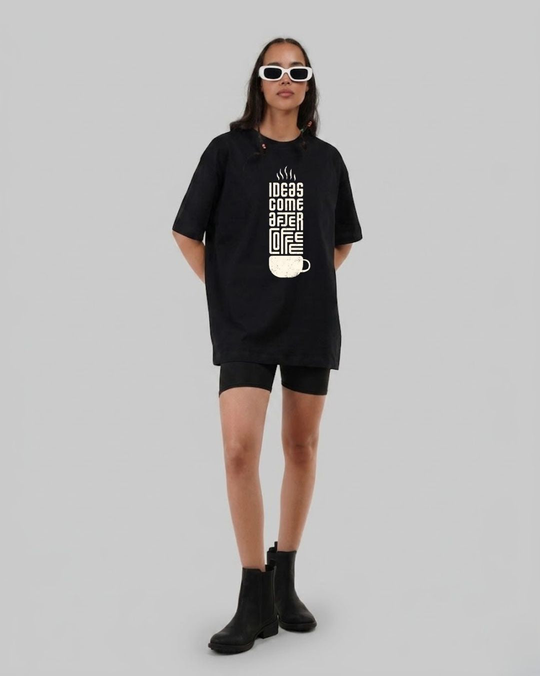 CREATIVE SIP WOMEN OVERSIZED GRAPHIC T-SHIRT