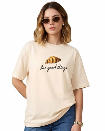 CROISSANT WOMEN OVERSIZED GRAPHIC T-SHIRT