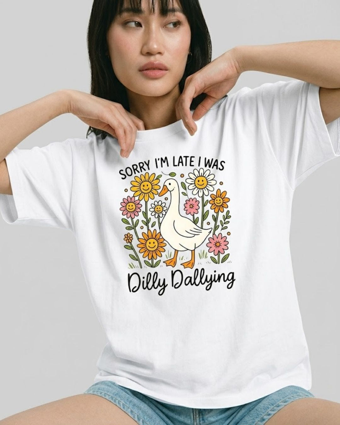 DILLY DALLYING WOMEN OVERSIZED GRAPHIC T-SHIRT