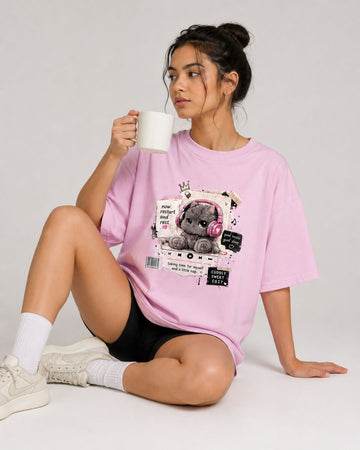 DREAM MODE WOMEN OVERSIZED GRAPHIC T-SHIRT