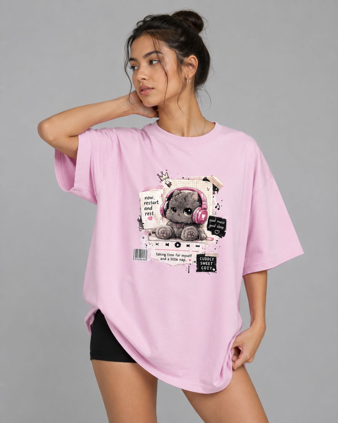 DREAM MODE WOMEN OVERSIZED GRAPHIC T-SHIRT