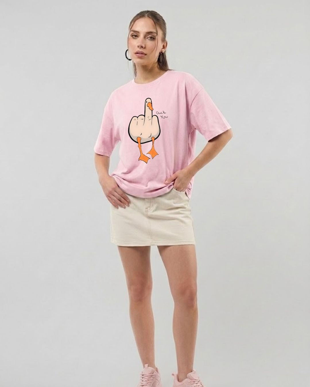 DUCK YOU WOMEN OVERSIZED GRAPHIC T-SHIRT
