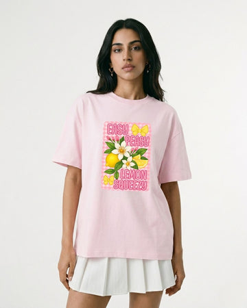 EASY PEASY LEMON SQUEEZY WOMEN OVERSIZED GRAPHIC T-SHIRT