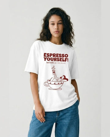 ESPRESSO YOURSELF! WOMEN OVERSIZED GRAPHIC T-SHIRT