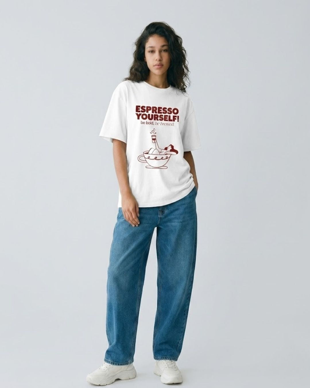 ESPRESSO YOURSELF! WOMEN OVERSIZED GRAPHIC T-SHIRT