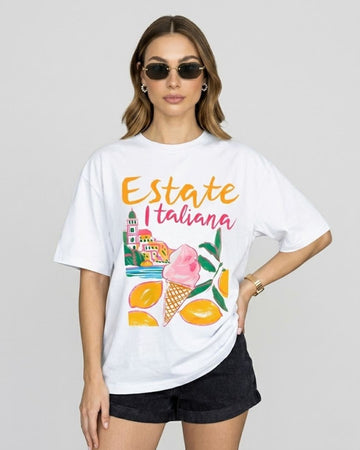 ESTATE ITALIANA WOMEN OVERSIZED GRAPHIC T-SHIRT