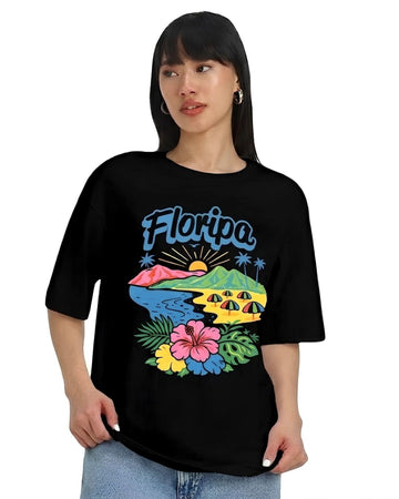 FLORIPA WOMEN OVERSIZED GRAPHIC T-SHIRT