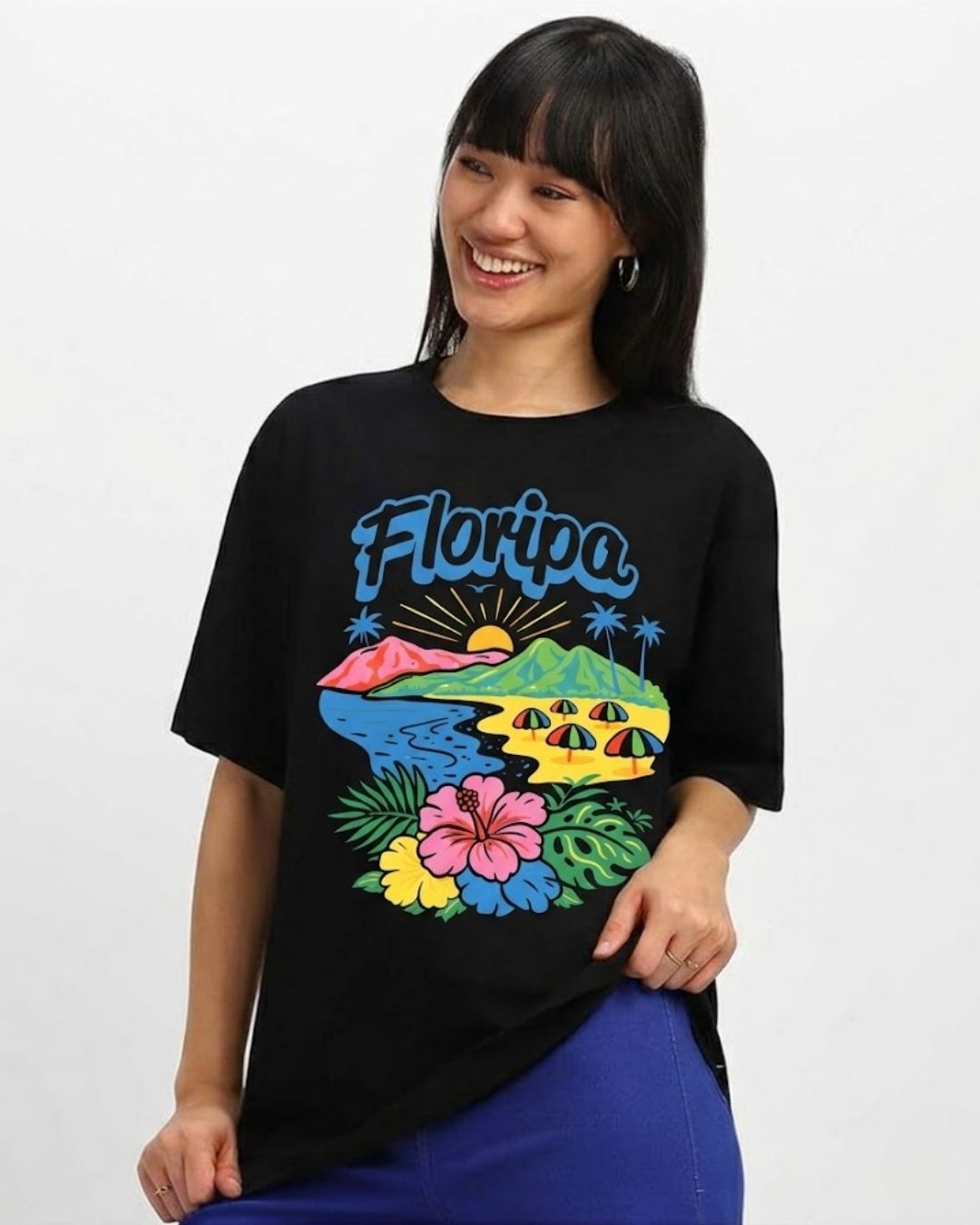 FLORIPA WOMEN OVERSIZED GRAPHIC T-SHIRT