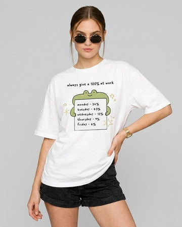FROG LOGIC WOMEN OVERSIZED GRAPHIC T-SHIRT