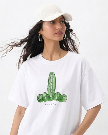 FUCKTUS WOMEN OVERSIZED GRAPHIC T-SHIRT