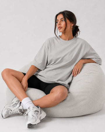 GREY MELANGE WOMEN'S OVERSIZED CLASSIC T-SHIRT