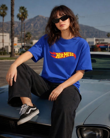 HOT MESS WOMEN OVERSIZED GRAPHIC T-SHIRT