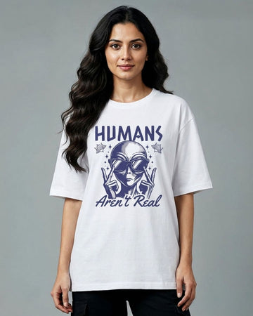 HUMANS MYTH WOMEN OVERSIZED GRAPHIC T-SHIRT