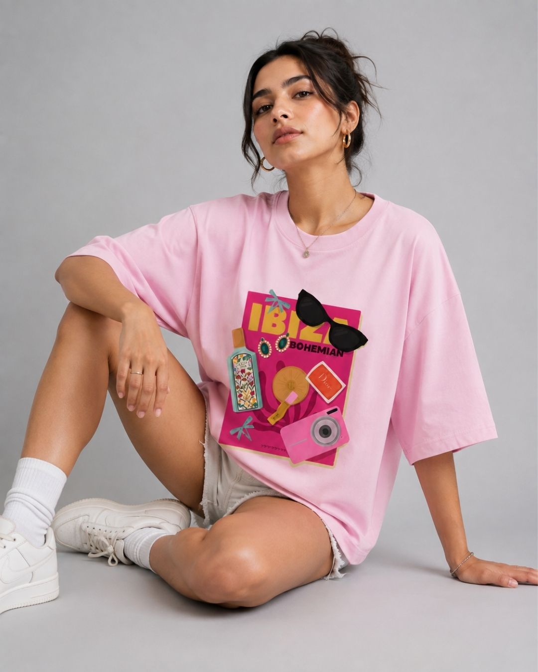 IBIZA BOHEMIAN WOMEN OVERSIZED GRAPHIC T-SHIRT