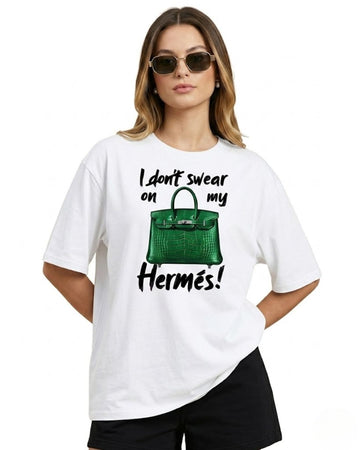 I DON'T SWEAR WOMEN OVERSIZED GRAPHIC T-SHIRT