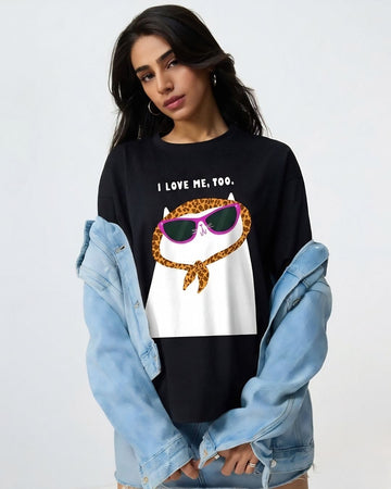 I LOVE ME, TOO WOMEN OVERSIZED GRAPHIC T-SHIRT