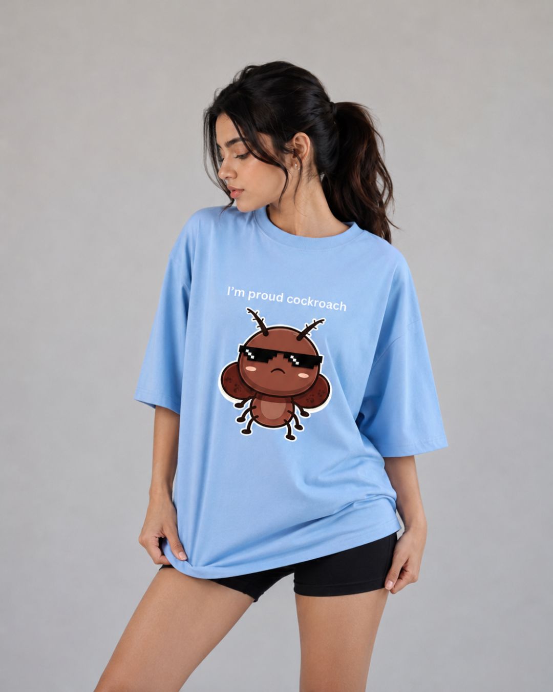 I'M PROUD COCKROACH WOMEN OVERSIZED GRAPHIC T-SHIRT