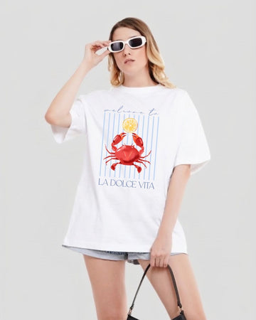 LA DOLCE VITA WOMEN OVERSIZED GRAPHIC T-SHIRT