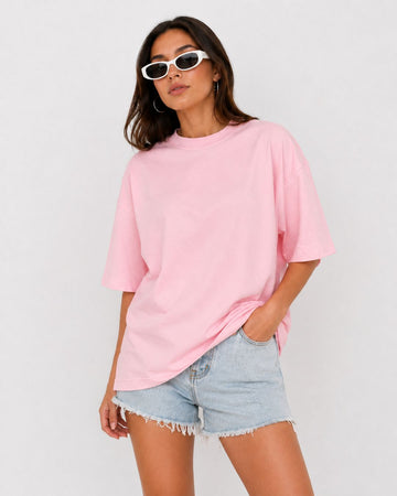 LIGHT BABY PINK WOMEN'S OVERSIZED CLASSIC T-SHIRT