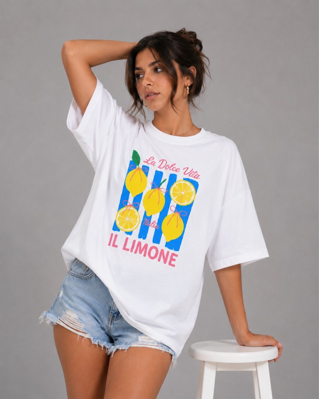 LIMONE WOMEN OVERSIZED GRAPHIC T-SHIRT