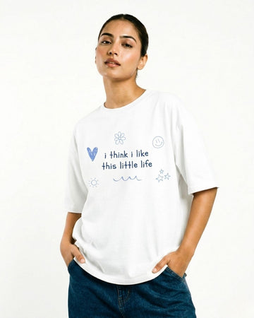 LITTLE LIFE WOMEN OVERSIZED GRAPHIC T-SHIRT