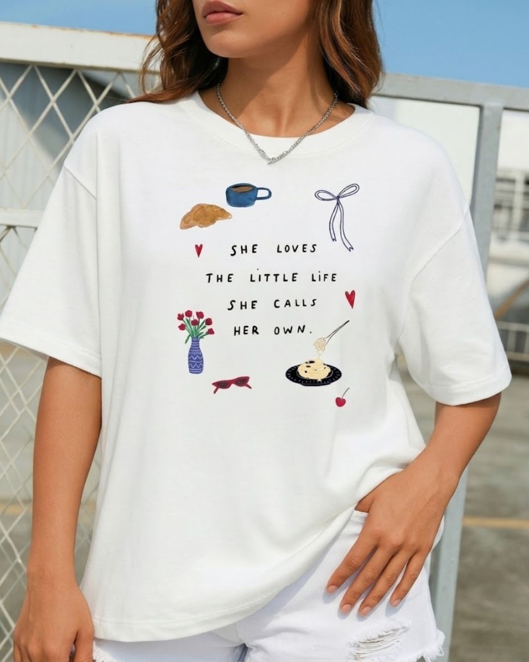 LITTLE LIFE WOMEN OVERSIZED GRAPHIC T-SHIRT